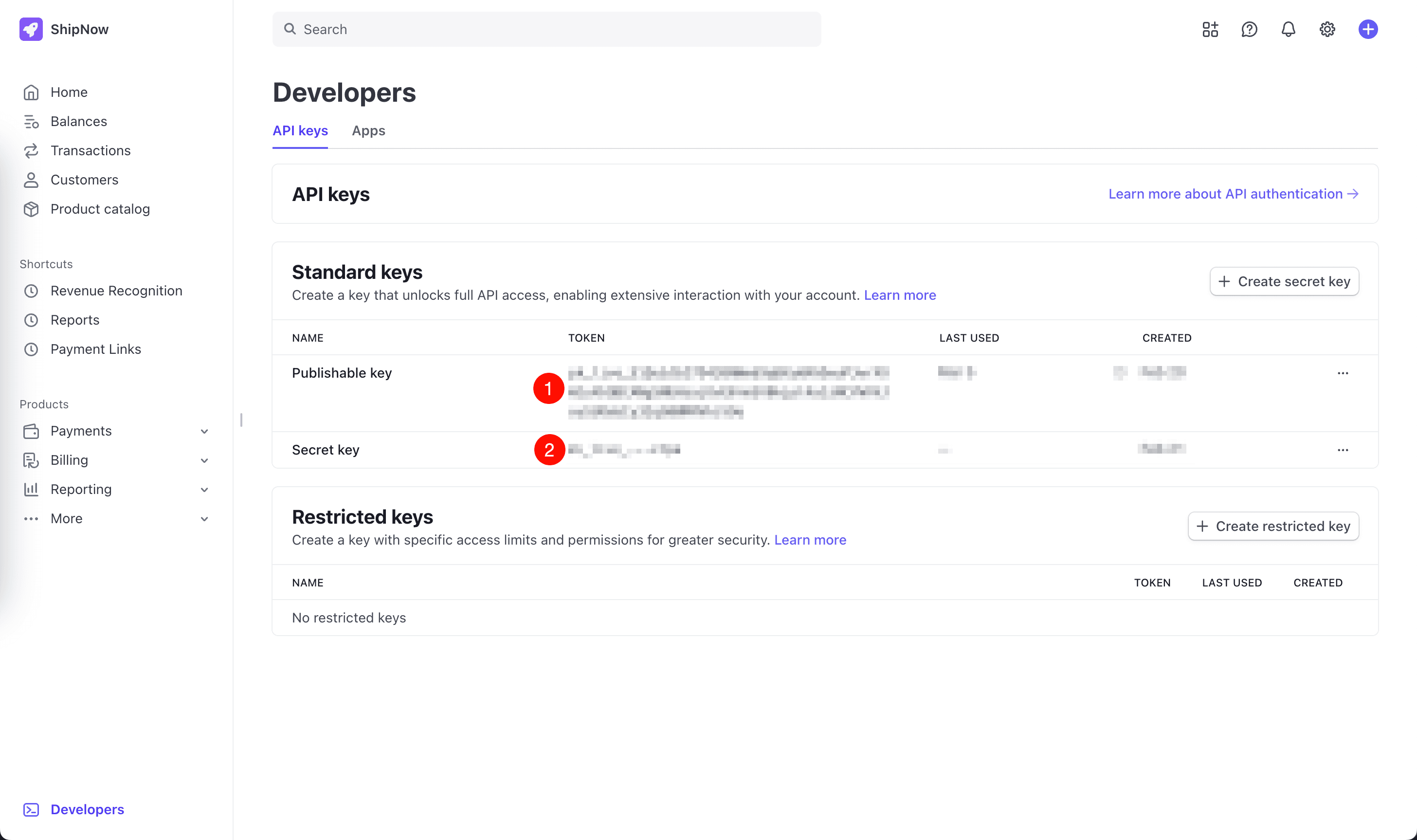Get Stripe API keys