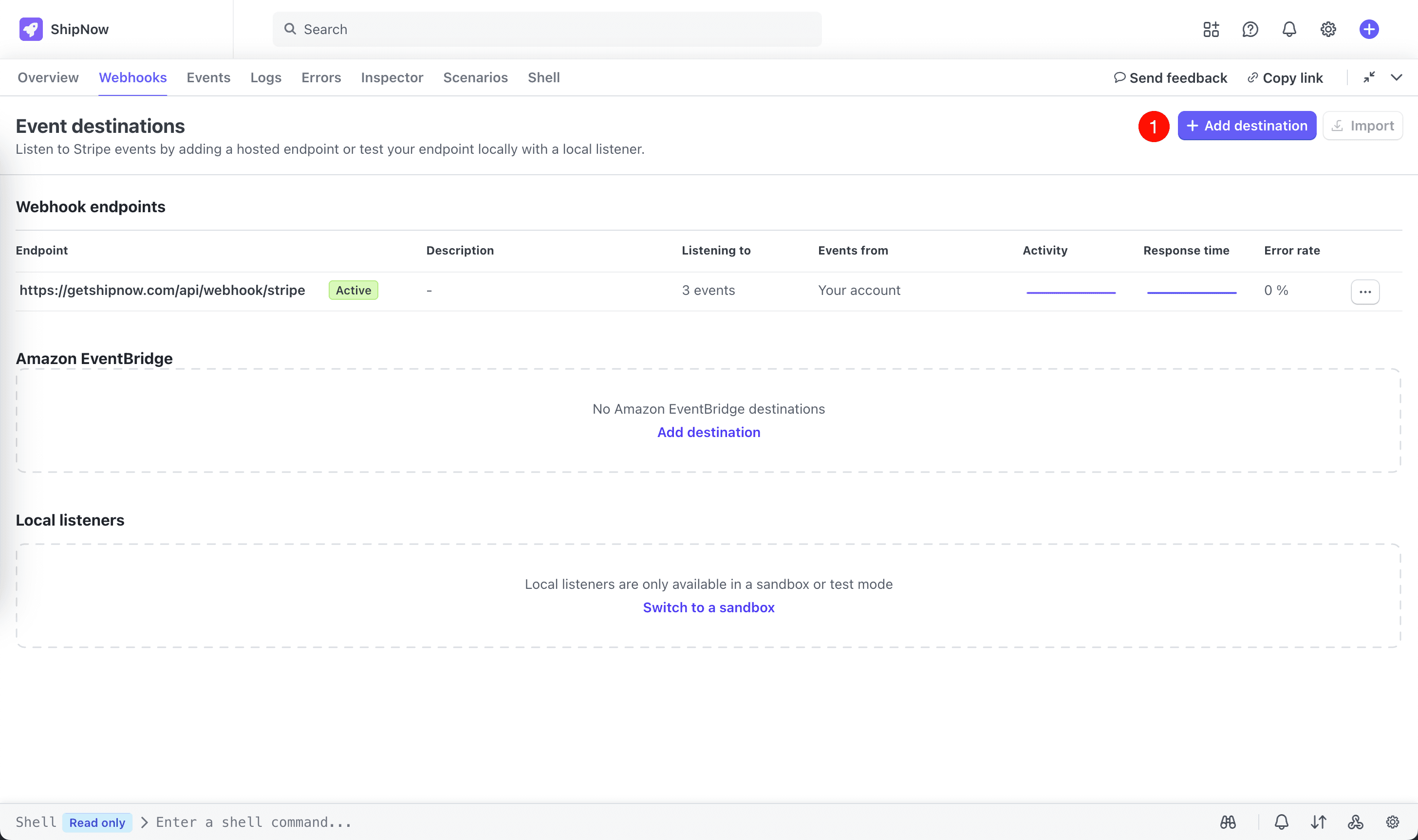 Create Stripe webhook