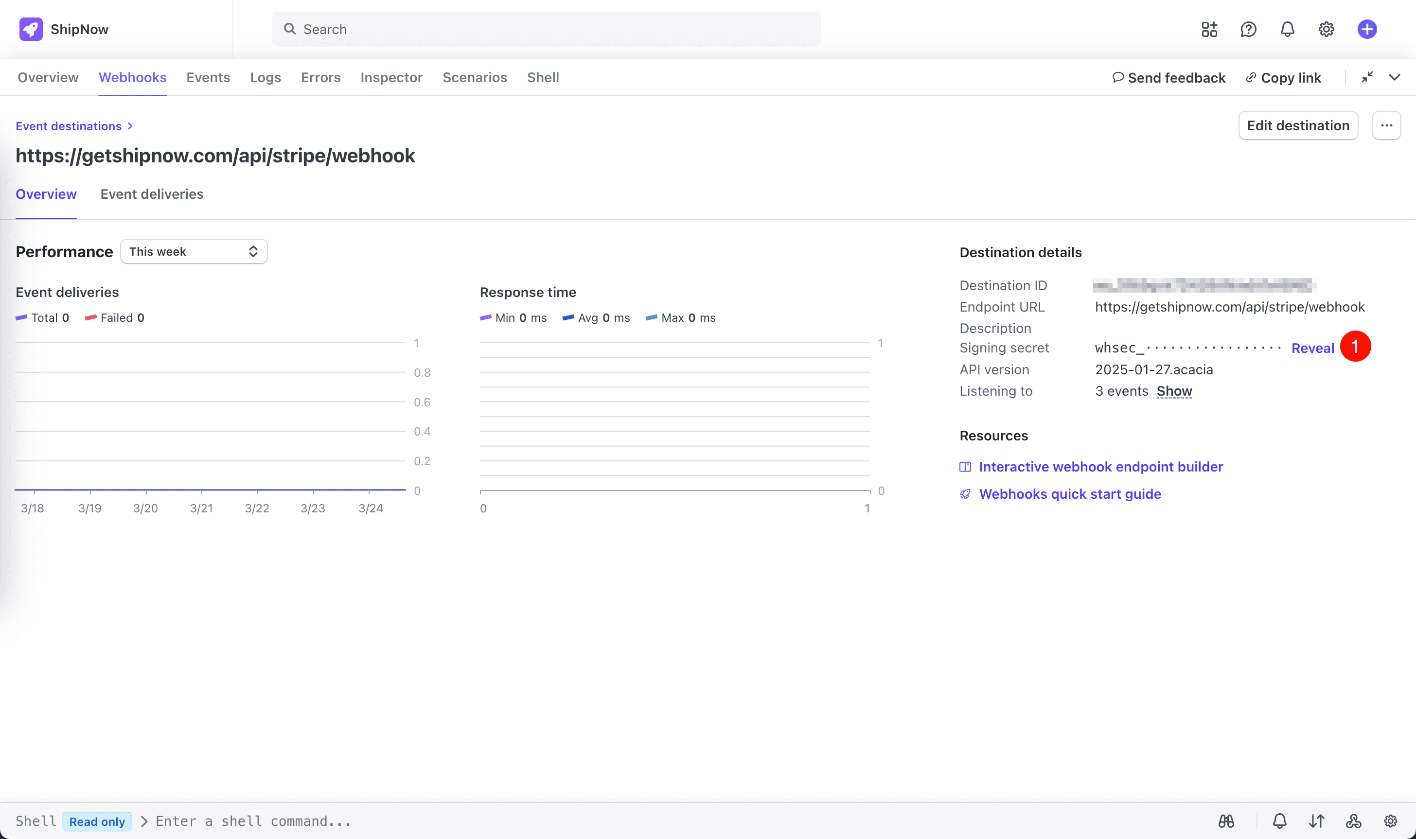 Get Stripe webhook secret