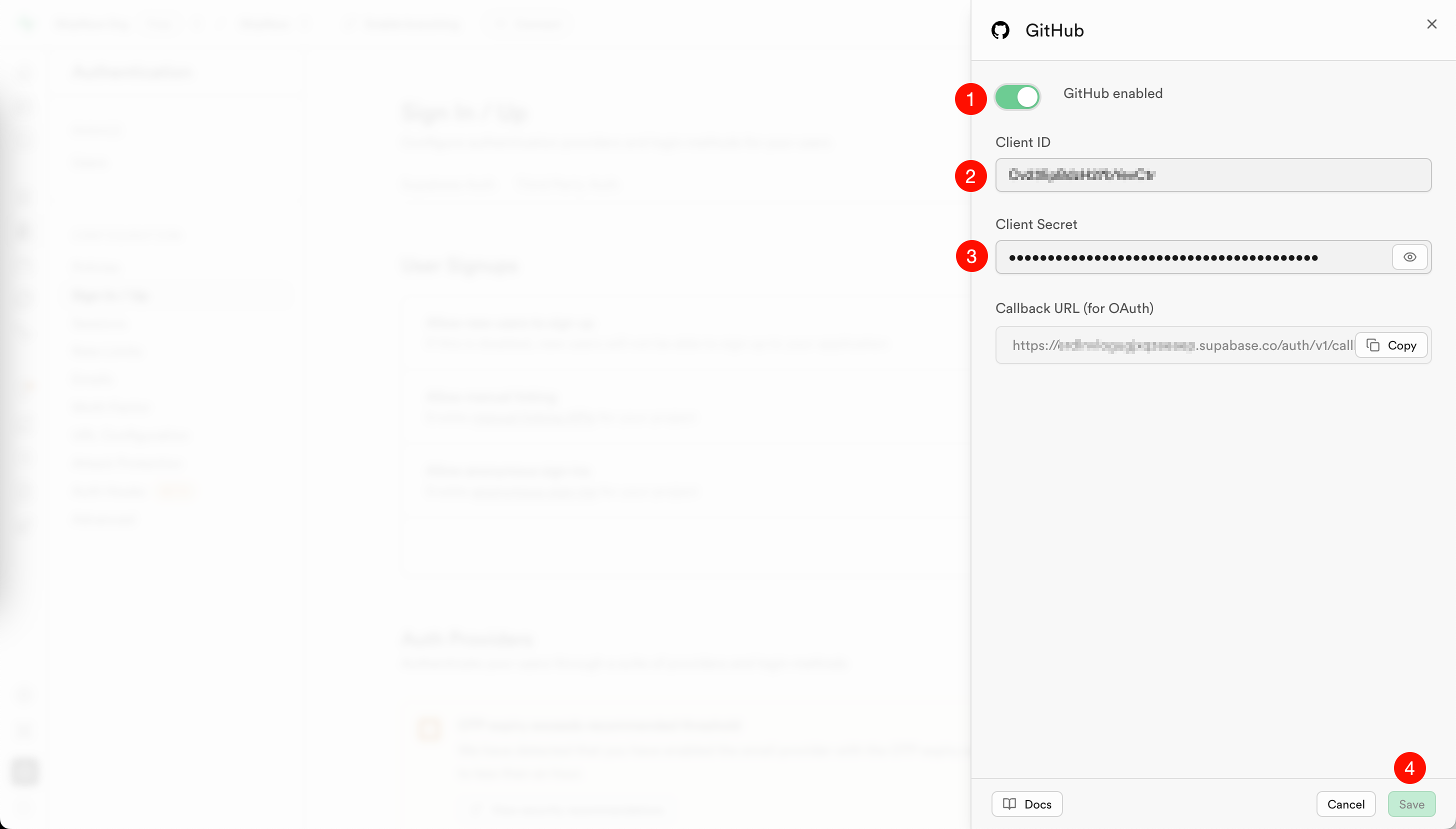 将凭据添加到 Supabase